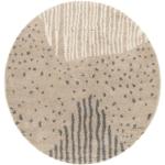 Beige Moderne Rugvista Runde Shaggy Teppiche 250 cm aus Polypropylen 