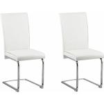 Reduzierte Cremefarbene Gesteppte Moderne Beliani Freischwinger Stühle aus Kunstleder stapelbar Breite 50-100cm, Höhe 0-50cm, Tiefe 50-100cm 2-teilig 