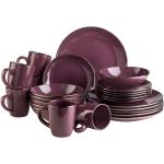 Violette Moderne Geschirrsets & Geschirrserien aus Steingut mikrowellengeeignet 24-teilig 6 Personen 