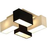 Schwarze Moderne Quadratische Deckenleuchten & Deckenlampen aus Holz E27 