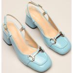 Babyblaue Lack-Optik High Heels & Stiletto-Pumps mit Schnalle aus Lackleder für Damen 