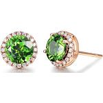 Silberne Elegante Turmalin Ohrringe mit Smaragd für Damen 
