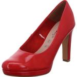 Rote Elegante Tamaris Runde Pfennigabsatz High Heels & Stiletto-Pumps in Normalweite aus Textil für Damen Größe 38 mit Absatzhöhe über 9cm 