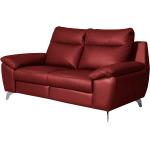 Rote Modoform Zweisitzer-Sofas aus Leder Breite 150-200cm, Höhe 50-100cm, Tiefe 50-100cm 2 Personen 