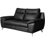 Schwarze Modoform Zweisitzer-Sofas aus Leder Breite 150-200cm, Höhe 50-100cm, Tiefe 50-100cm 2 Personen 