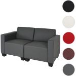Modular 2-Sitzer Sofa Couch Lyon, Kunstleder ' dunkelgrau