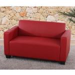 Rote Moderne MCW Zweisitzer-Sofas aus Kunstleder 2 Personen 