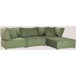 Modulares 3-teiliges Sofa Mit 2 Ecksesseln Und Hocker Aus Kord Kata Sklum