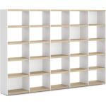 Weiße Regalraum Bücherwände aus Eiche Breite 250-300cm, Höhe 150-200cm, Tiefe 150-200cm 