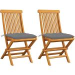 Graue Teakholz-Gartenstühle aus Massivholz klappbar Breite 0-50cm, Höhe 50-100cm, Tiefe 0-50cm 2-teilig 