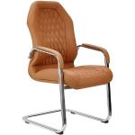 Braune Konferenzstühle & Besucherstühle aus Leder mit Armlehne Breite 50-100cm, Höhe 100-150cm 