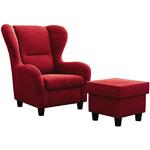 Rote Moderne Relaxsessel mit Hocker aus Stoff Breite 50-100cm, Höhe 50-100cm, Tiefe 50-100cm 