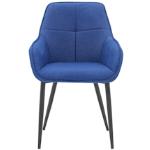 Blaue Gesteppte Moderne Möbilia Armlehnstühle aus Leinen mit Armlehne Breite 50-100cm, Höhe 50-100cm, Tiefe 0-50cm 