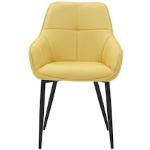 Gelbe Gesteppte Moderne Möbilia Armlehnstühle aus Leinen mit Armlehne Breite 50-100cm, Höhe 50-100cm, Tiefe 0-50cm 