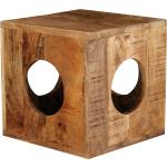 Beige Möbilia Quadratische Beistelltische & Ablagetische aus Akazienholz Breite 0-50cm, Höhe 0-50cm, Tiefe 0-50cm 