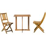Möbilia Sitzgruppe 3-tlg. | 2 Stühle, 1 Tisch | klappbar | Akazie natur - beige Massivholz 31020011