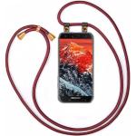 Rote Samsung Galaxy J5 Cases 2017 Art: Handyketten durchsichtig aus Silikon mit Band 