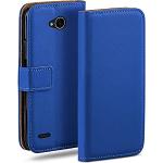 Blaue Vegane LG X Power 2 Cases Art: Flip Cases mit Bildern aus Leder klappbar 