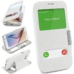 Weiße Elegante Samsung Galaxy S6 Cases Art: Flip Cases mit Bildern mit Sichtfenster 