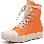 Orange High Top Sneaker & Sneaker Boots mit Reißverschluss aus Stoff für Damen Größe 39 mit Absatzhöhe bis 3cm 