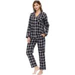 Karo Pyjamas lang mit Knopf für Damen Größe L für den für den Herbst 