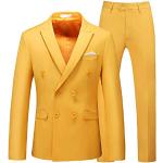 Gelbe Hochzeitsanzüge aus Polyester für Herren Übergrößen 2-teilig zum Abschlussball 
