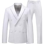 Weiße Business Hochzeitsanzüge aus Polyester für Herren Übergrößen 2-teilig zum Abschlussball 