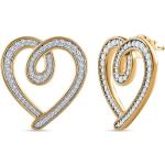 Reduzierte Weiße Diamant Ohrringe aus Gelbgold mit Diamant für Damen 