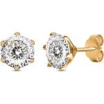 Reduzierte Weiße Diamant Ohrringe aus Gold mit Diamant für Damen 