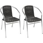 Silberne Moderne Mojawo Polyrattan Gartenstühle aus Polyrattan stapelbar Breite 50-100cm, Höhe 50-100cm, Tiefe 50-100cm 