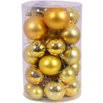 Goldene Runde Christbaumkugeln & Weihnachtsbaumkugeln matt aus Kunststoff 30-teilig 