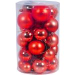 Rote Mojawo Runde Christbaumkugeln & Weihnachtsbaumkugeln matt aus Kunststoff 30-teilig 