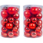 Rote Runde Christbaumkugeln & Weihnachtsbaumkugeln matt aus Kunststoff 60-teilig 