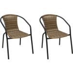 Schwarze Mojawo Polyrattan Gartenstühle pulverbeschichtet aus Polyrattan stapelbar Breite 50-100cm, Höhe 50-100cm, Tiefe 50-100cm 2-teilig 