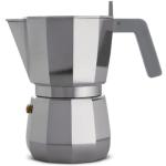 italienischer Kaffeebereiter Moka grau silber metall /6 Tassen - Alessi - Metall
