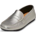 Silberne Gesteppte Elegante Slip-on Sneaker aus Leder für Damen Größe 39 