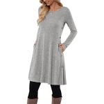 Reduzierte Graue Langärmelige Pulloverkleider mit Knopf aus Viskose für Damen Größe XL für Partys 