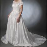 Reduzierte Weiße Brautkleider mit Schleppe & Hochzeitskleider mit Schleppe  für Damen Größe M für die Braut 