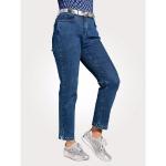 Reduzierte Dunkelblaue Bestickte Loose Fit Mona Jeans mit Stickerei mit Nieten aus Baumwolle für Damen Größe L 