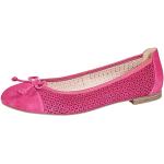 Pinke Mona Damenballerinas ohne Verschluss in Komfortweite aus Leder mit herausnehmbarem Fußbett Größe 42 mit Absatzhöhe bis 3cm für den für den Sommer 