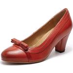Reduzierte Rote Elegante High Heels & Stiletto-Pumps ohne Verschluss aus Leder atmungsaktiv für Damen Größe 40 