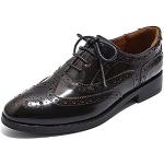 Schwarze Business Hochzeitsschuhe & Oxford Schuhe mit Schnürsenkel aus Leder leicht für Damen Größe 41 