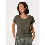 Olivgrüne Unifarbene Kurzärmelige Mona Rundhals-Ausschnitt T-Shirts für Damen 1-teilig 