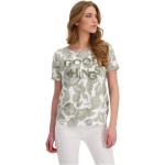 Khakifarbene Blumenmuster Halblangärmelige Monari T-Shirts mit Glitzer für Damen Größe S 