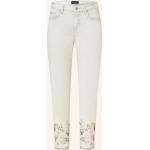 Bestickte Monari Jeans mit Stickerei mit Pailletten aus Baumwollmischung für Damen Größe M 