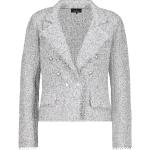 Reduzierte Graue Monari Tweedblazer mit Fransen mit Knopf aus Tweed für Damen Größe XXL 