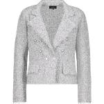 Reduzierte Graue Monari Tweedblazer mit Fransen mit Knopf aus Tweed für Damen Größe M 