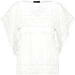 Reduzierte Weiße Halblangärmelige Monari U-Boot-Ausschnitt Tunika-Blusen aus Spitze für Damen Größe XL 