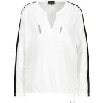 Cremefarbene Unifarbene Langärmelige Monari V-Ausschnitt Blusenshirts & Schlusen mit Strass aus Viskose für Damen Größe L für den für den Frühling 
