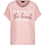 Rosa Halblangärmelige Monari Statement-Shirts mit Pailletten für Damen Größe L 